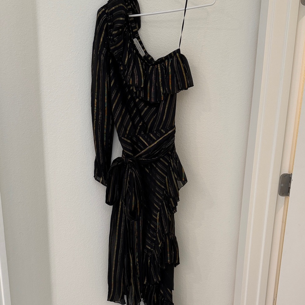 Philosophy di Lorenzo Serafini Black and Gold Asymmetrical Dress